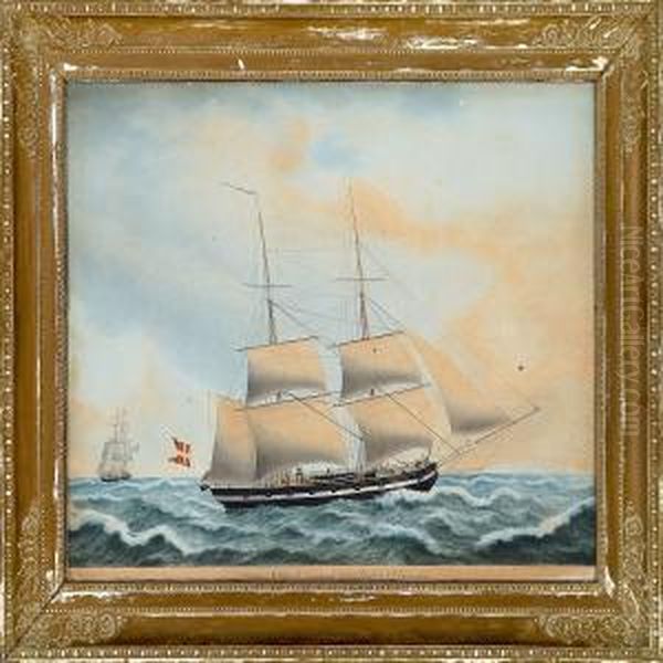 Ship Portrait Of The
Brig Colibri Of Aabenraa Oil Painting by Jacob Petersen