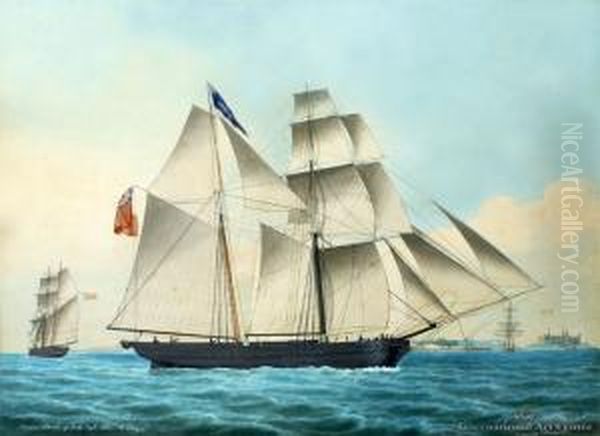 Schooner Sarah Of Perth, Capt. John Mcclagen Oil Painting by Jacob Petersen