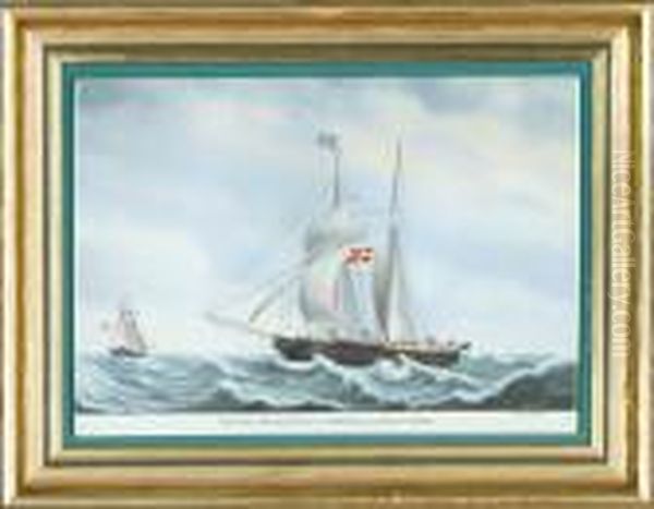 Five Porcelain Plaques Oil Painting by Jacob Petersen