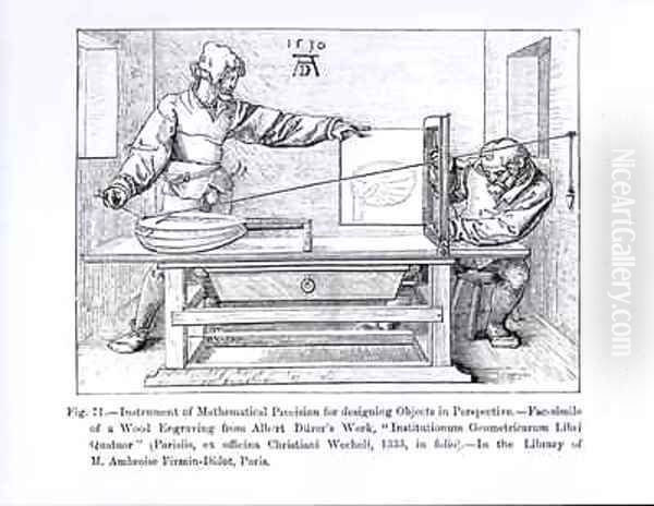 Instrument of Mathematical Precision for Designing Objects in Perspective Oil Painting by Durer or Duerer, Albrecht