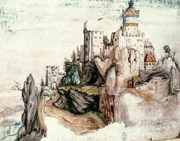 Fortified Castle Oil Painting by Durer or Duerer, Albrecht