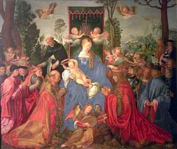 Garland of Roses Altarpiece Oil Painting by Durer or Duerer, Albrecht