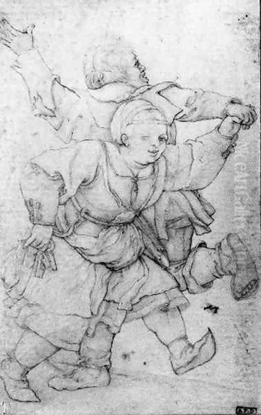 A peasant couple dancing Oil Painting by Durer or Duerer, Albrecht