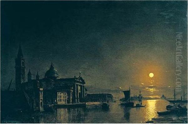 Venice By Moonlight Oil Painting by Henry Pether