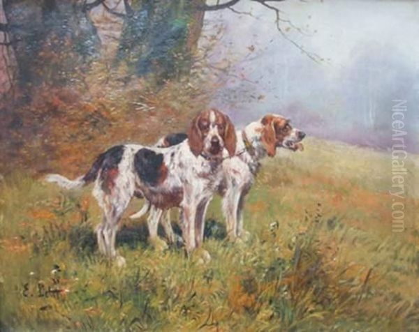 Deux Chiens De Meute Oil Painting by Eugene Petit