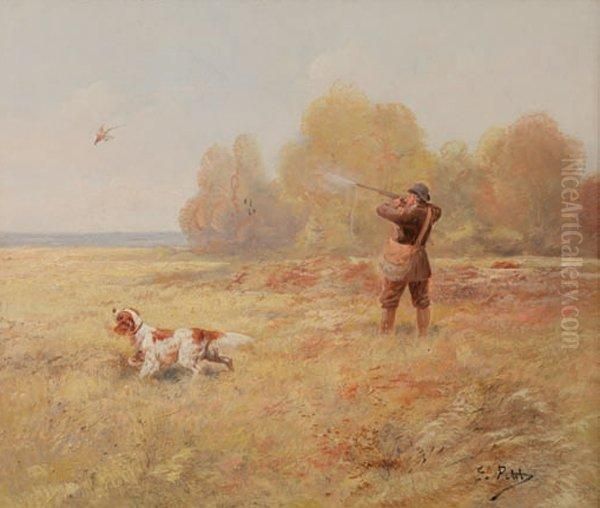 Le Tir Au Faisan Oil Painting by Eugene Petit