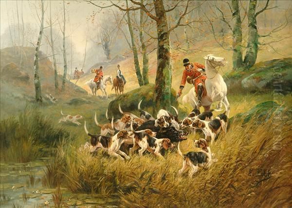 The Boar Hunt Oil Painting by Eugene Petit