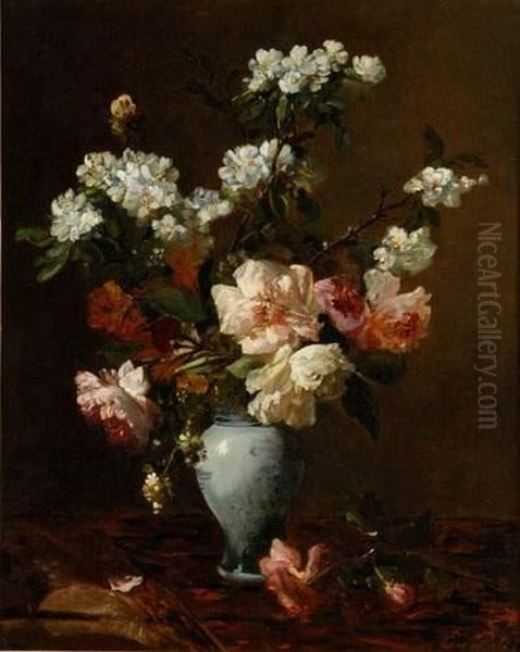 Bouquet De Fleurs Oil Painting by Eugene Petit