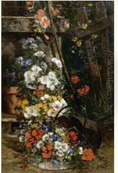 La Porte Du Jardin Oil Painting by Eugene Petit