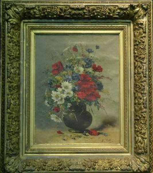 Field Flowers Oil Painting by Eugene Petit