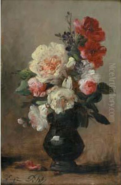 Bouquet Oil Painting by Eugene Petit