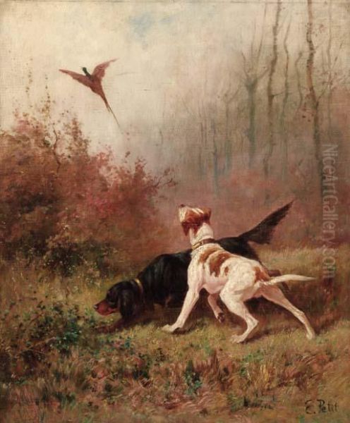 The Chase; And Stalking The Prey Oil Painting by Eugene Petit