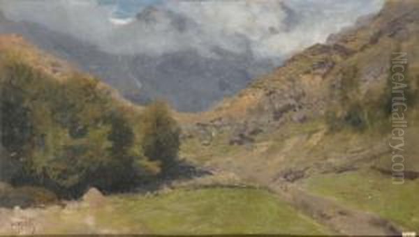 Valle Piemontese Oil Painting by Filiberto Petiti