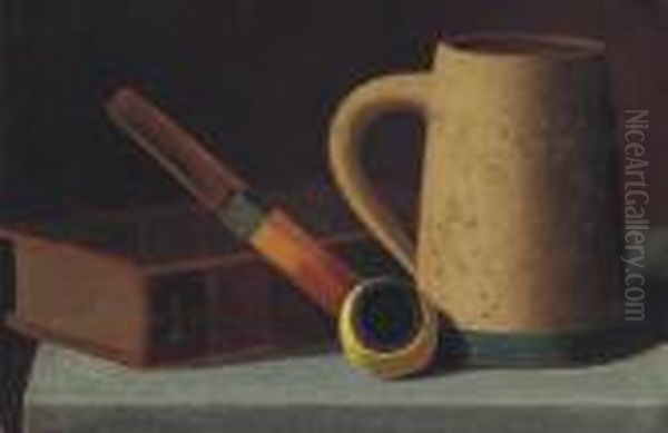 Still Life With Mug And Pipe Oil Painting by John Frederick Peto