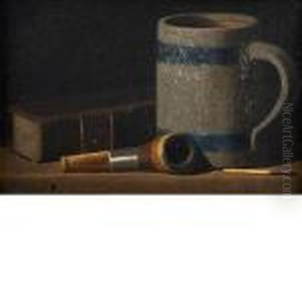 Still Life With Pipe Oil Painting by John Frederick Peto