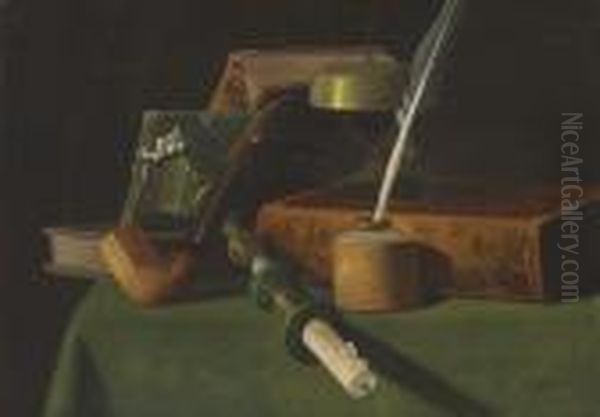 Still Life With Pipe Oil Painting by John Frederick Peto