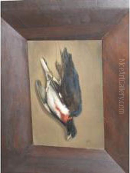 Trompe L'oeuil With Dead Bird Oil Painting by John Frederick Peto