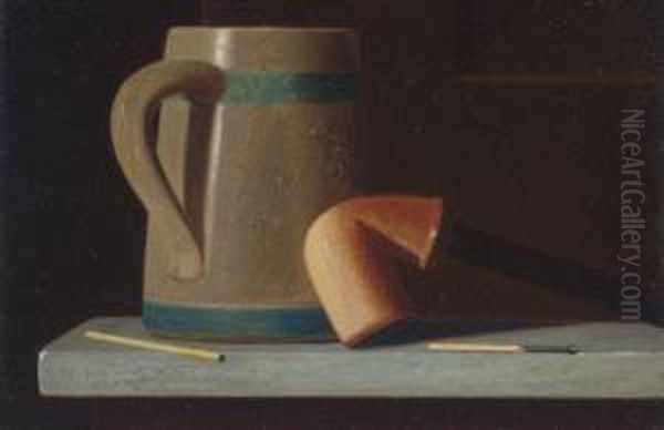 Still Life With Mug And Pipe Oil Painting by John Frederick Peto