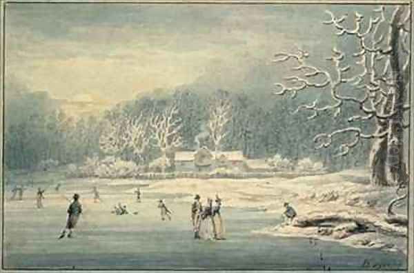 Hyde Park in the Snow Oil Painting by Edward Dayes