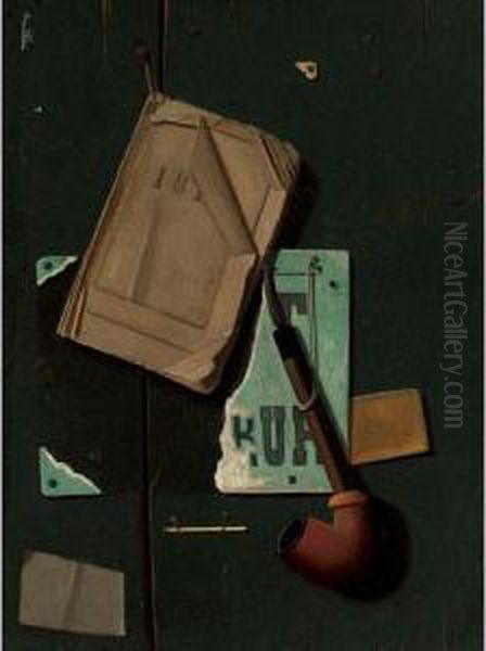 Almanac And Pipe Oil Painting by John Frederick Peto