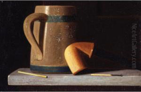 Still Life With Mug And Pipe Oil Painting by John Frederick Peto