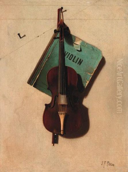 Violin Oil Painting by John Frederick Peto