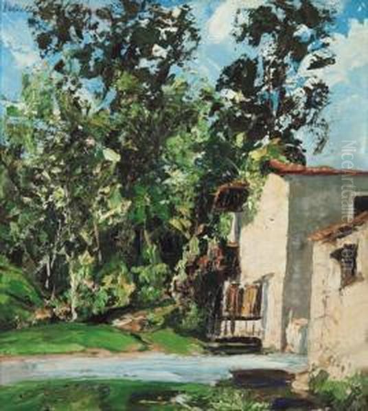 Rione Trotti A Pollone Oil Painting by Vittorio Petrella Da Bologna