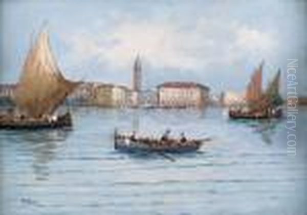 Venezia Oil Painting by Vittorio Petrella Da Bologna