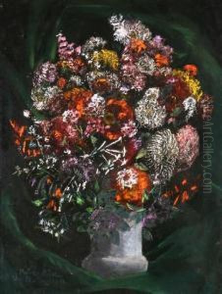 Vaso Di Fiori Oil Painting by Vittorio Petrella Da Bologna