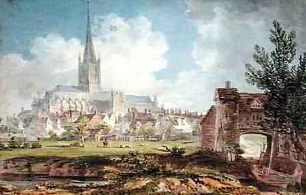 Norwich Cathedral from the South East Oil Painting by Edward Dayes