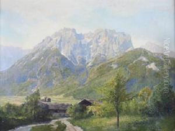 Mountain Landscape Oil Painting by Konrad Petrides