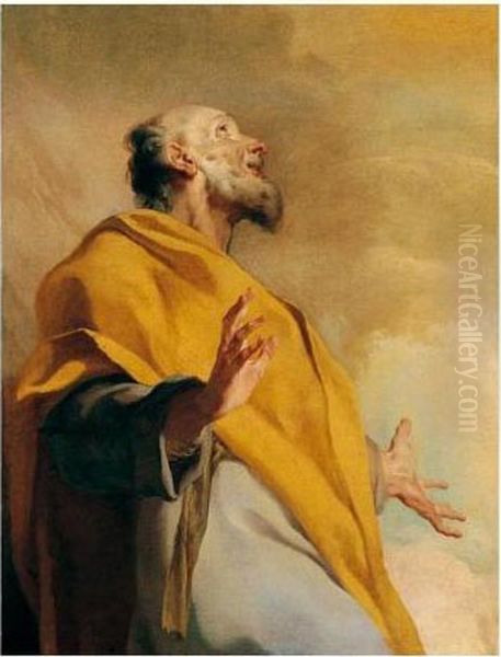 A Male Saint Or Prophet, Possibly Saint Peter Oil Painting by Giuseppe Antonio Petrini