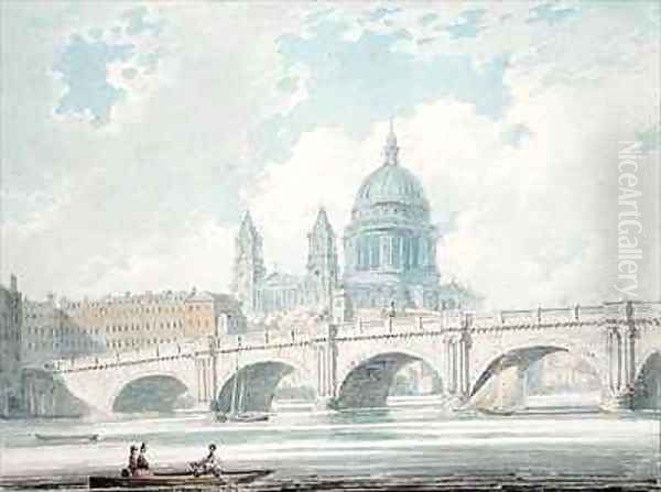 St Pauls Cathedral Oil Painting by Edward Dayes