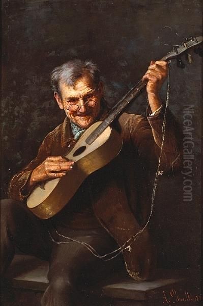 The Guitarist Oil Painting by Arturo Petrocelli