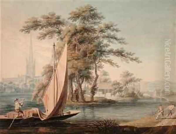 Norwich Cathedral Oil Painting by Edward Dayes