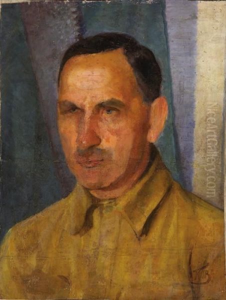 Portrait Of A Man Oil Painting by Kuzma Sergievitch Petrov-Vodkin