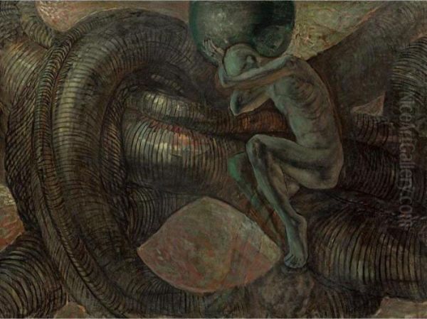 Chaos Oil Painting by Kuzma Sergievitch Petrov-Vodkin