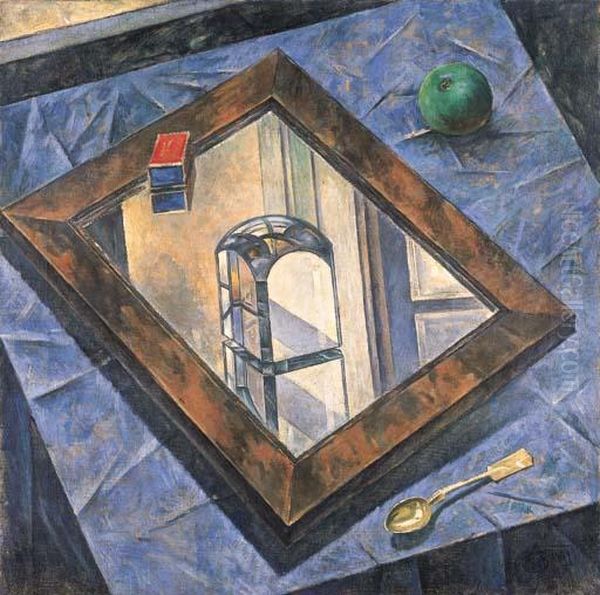 Still Life With Prism Oil Painting by Kuzma Sergievitch Petrov-Vodkin