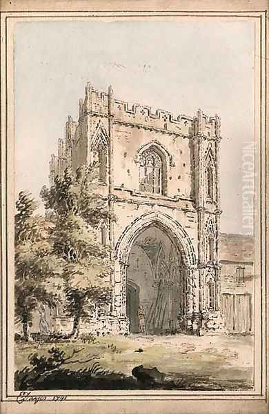 The Abbey Gate, St. Edmunds, Bury, Suffolk Oil Painting by Edward Dayes