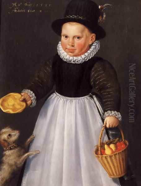 Portrait of a Young Boy 1581 Oil Painting by Jacob Willemsz I Delff