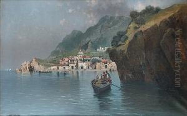 Marina Grande, Capri; Off The Capri Coast Oil Painting by Salvatore Petruolo