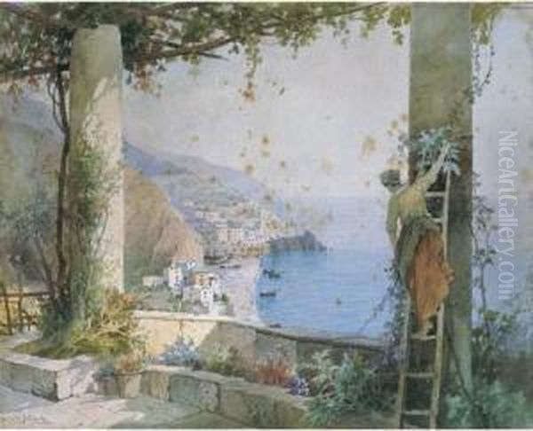 Amalfi Dai Cappuccini Oil Painting by Salvatore Petruolo