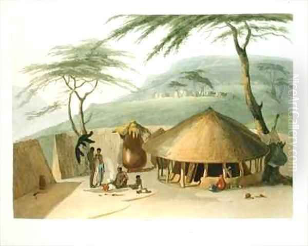 A Boosh Wannah Hut Oil Painting by Samuel Daniell