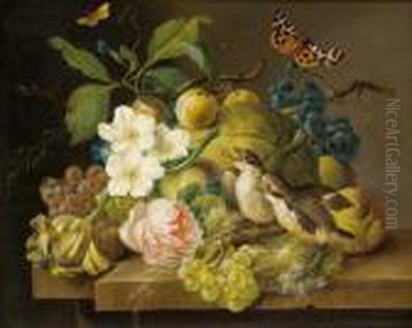 Elaborata Natura Morta Con Zucca Oil Painting by Franz Xaver Petter