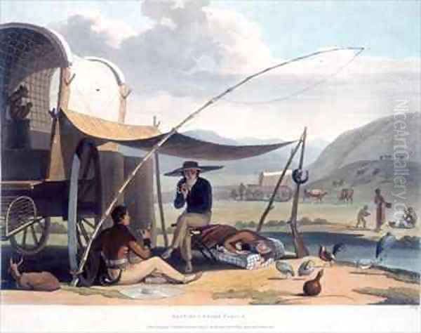 Halt of a Boers Family Oil Painting by Samuel Daniell