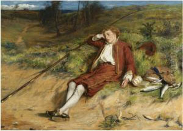 The Young Isaak Walton, 1609 Oil Painting by John Pettie