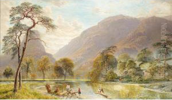 Grange Borrowdale, Cumberland Oil Painting by Charles Pettitt