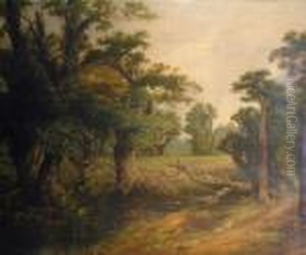 A Suffolk Stream Oil Painting by Joseph Paul Pettitt