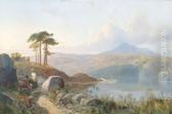 Llyn Elsi, With Moel Siabod Beyond Oil Painting by Joseph Paul Pettitt