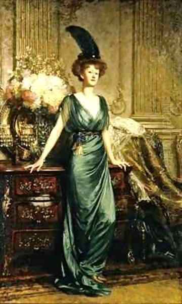 Portrait of the Honorable Mrs Ernest Guiness Oil Painting by Sir Frank Dicksee